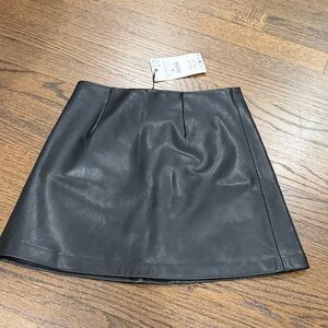 Zara Black Faux Leather Mini Skirt
